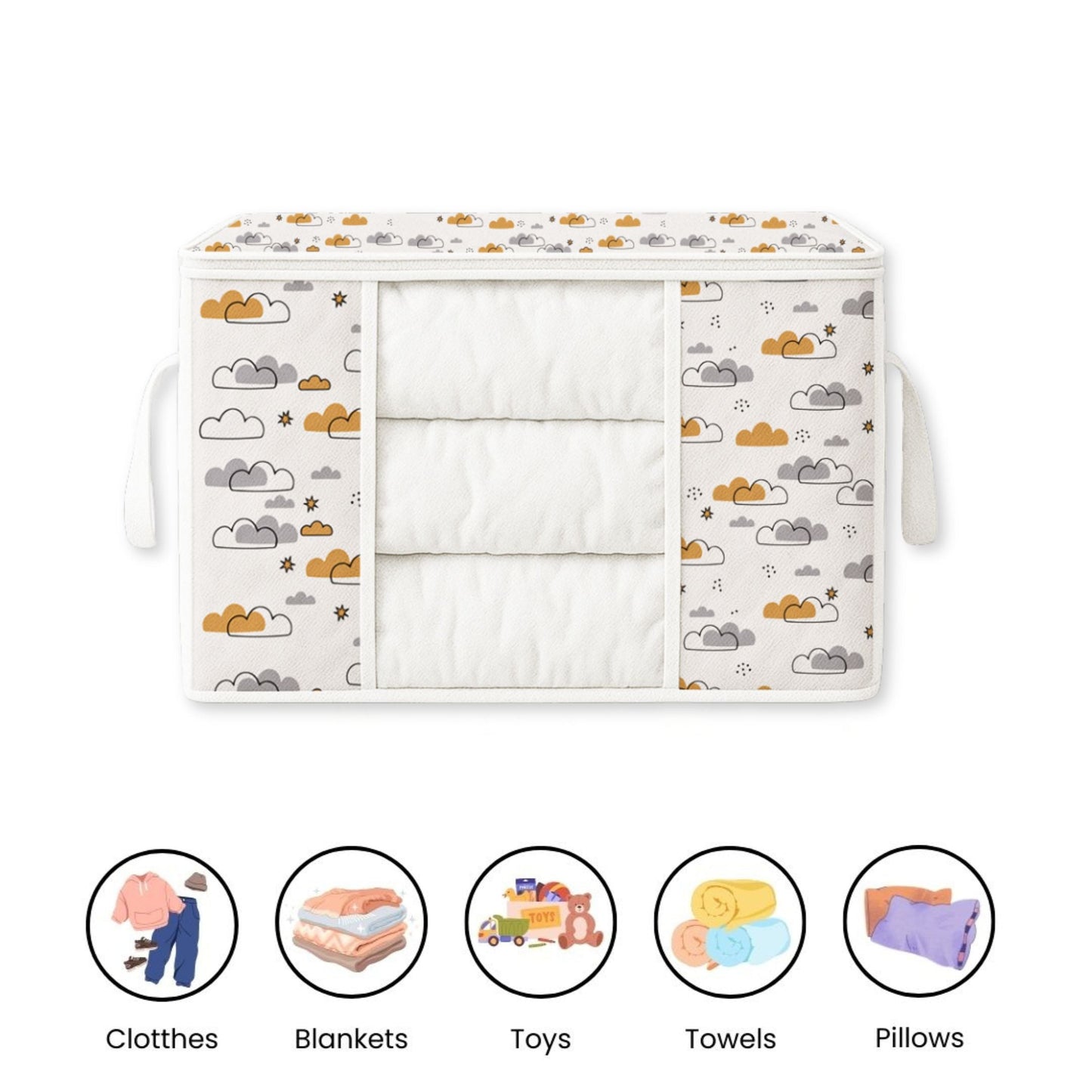 Qoolish Storage Bag - Dreamy Clouds Warm Neutral Hues (Available in Pack of 3 and Pack of 5)