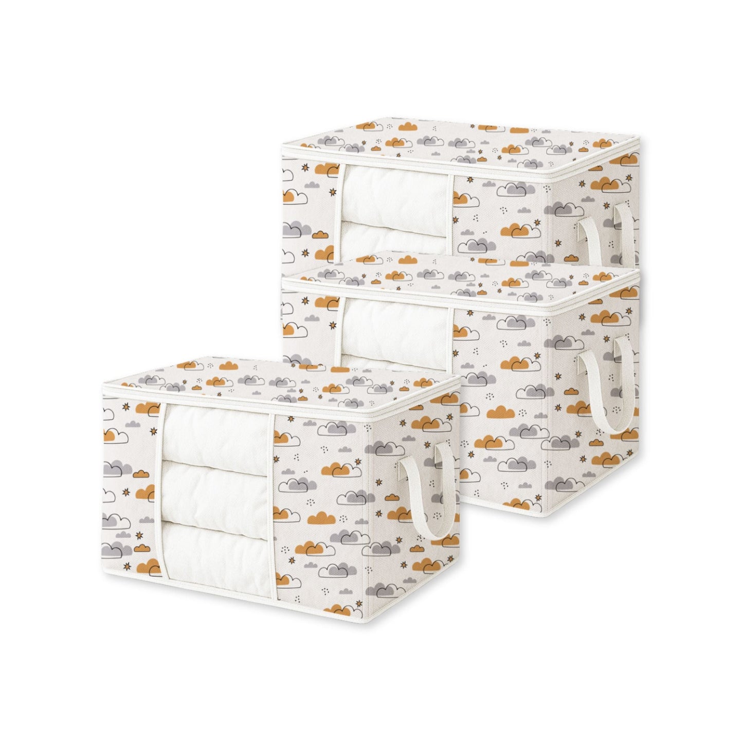 Qoolish Storage Bag - Dreamy Clouds Warm Neutral Hues (Available in Pack of 3 and Pack of 5)