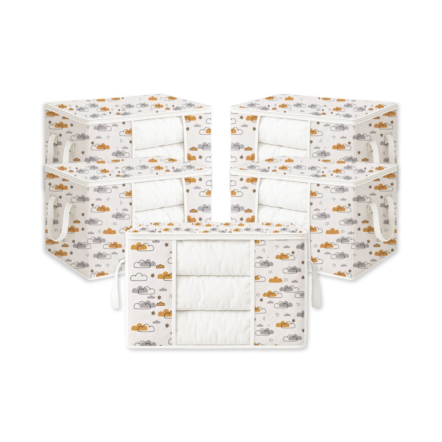 Qoolish Storage Bag - Dreamy Clouds Warm Neutral Hues (Available in Pack of 3 and Pack of 5)