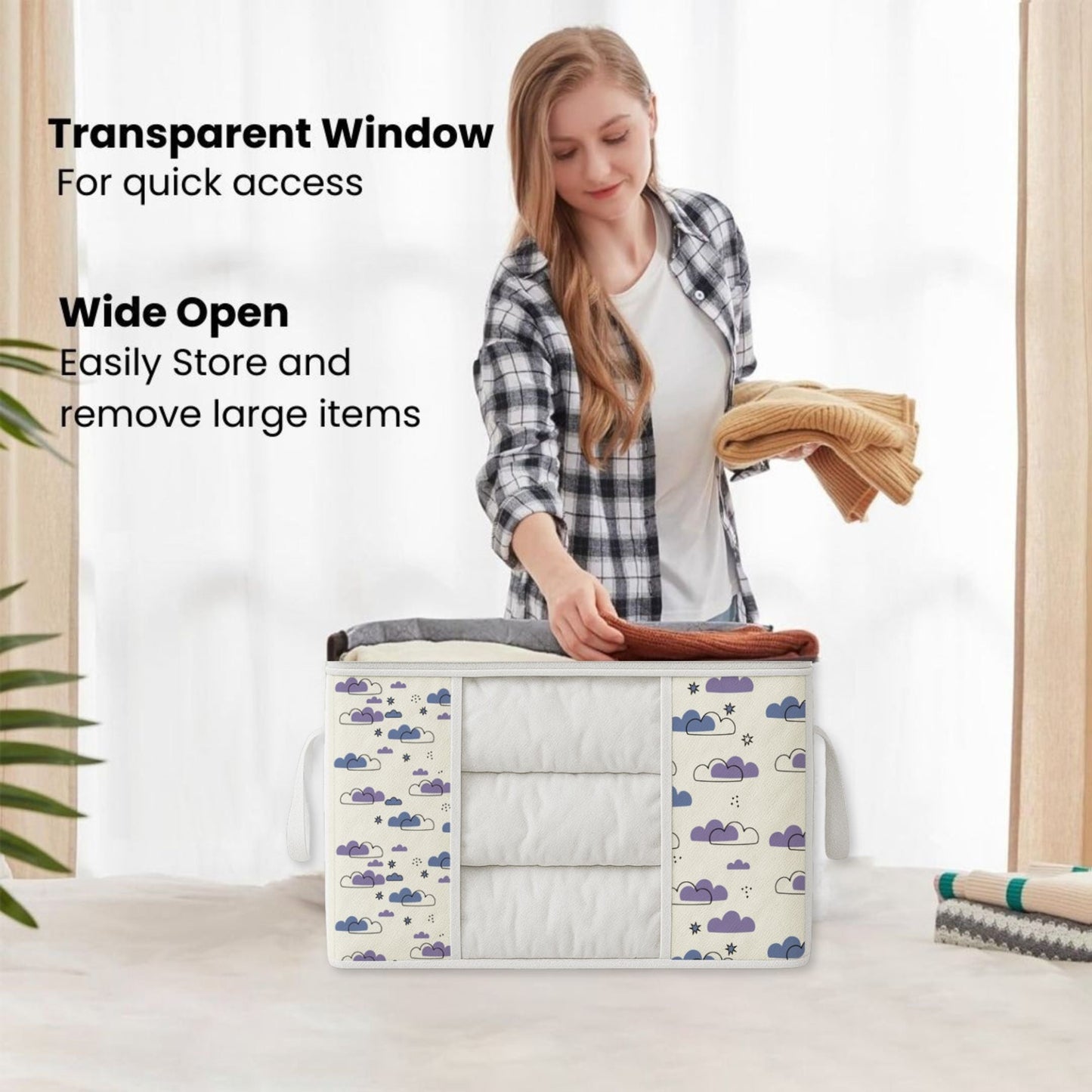 Qoolish Storage Bag - Dreamy Clouds Cool Blue Hues (Available in Pack of 3 and Pack of 5)