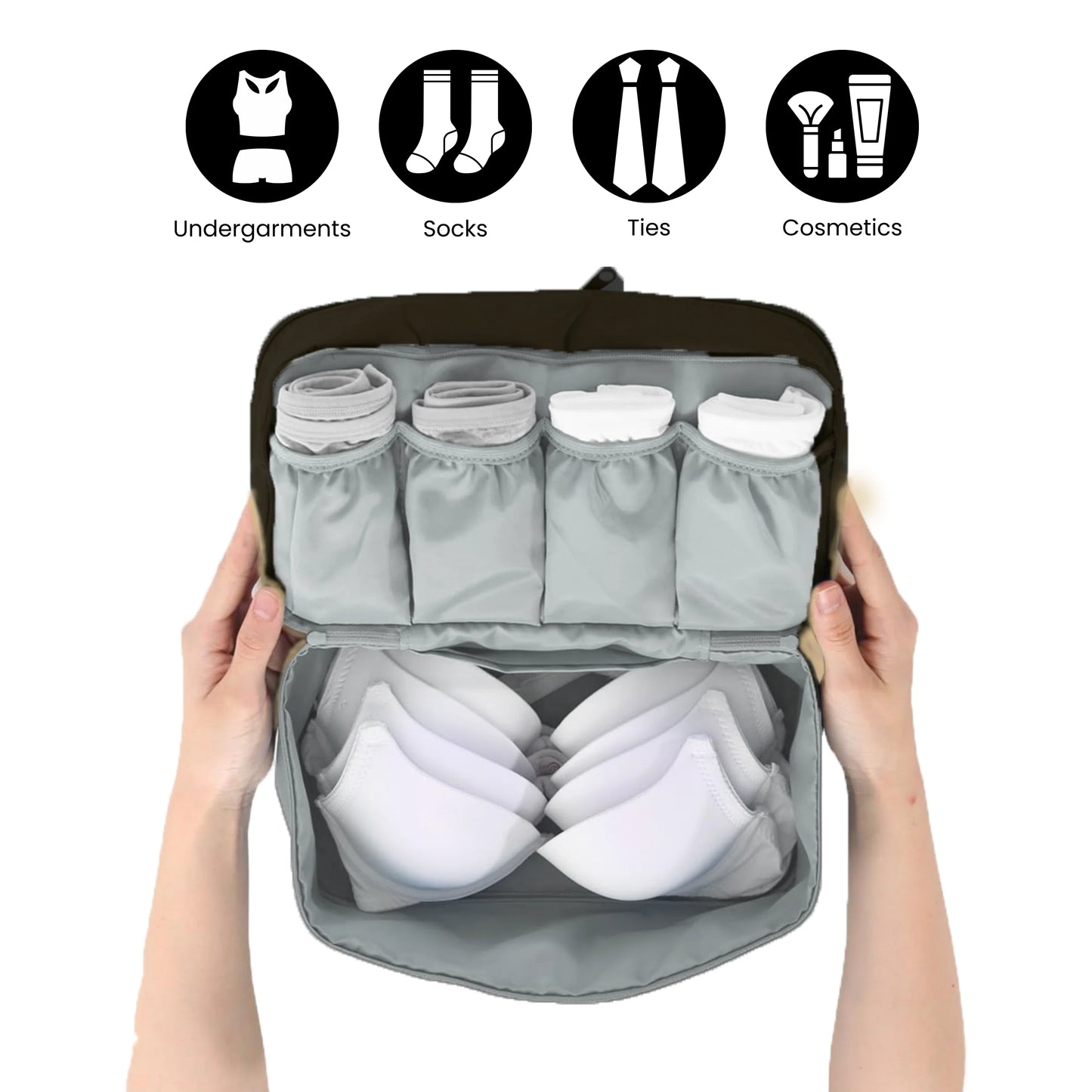Undergarments Organizer Bag for Travel & Storage - Beige
