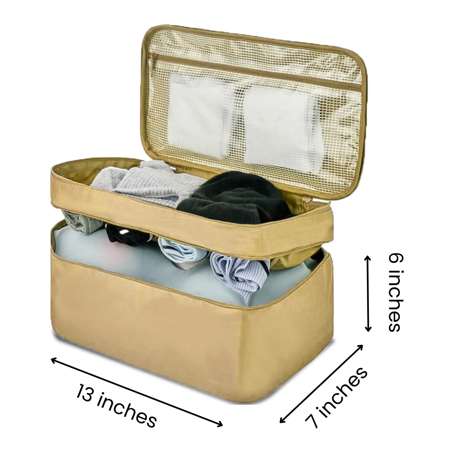 Undergarments Organizer Bag for Travel & Storage - Beige