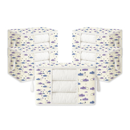 Qoolish Storage Bag - Dreamy Clouds Cool Blue Hues (Available in Pack of 3 and Pack of 5)